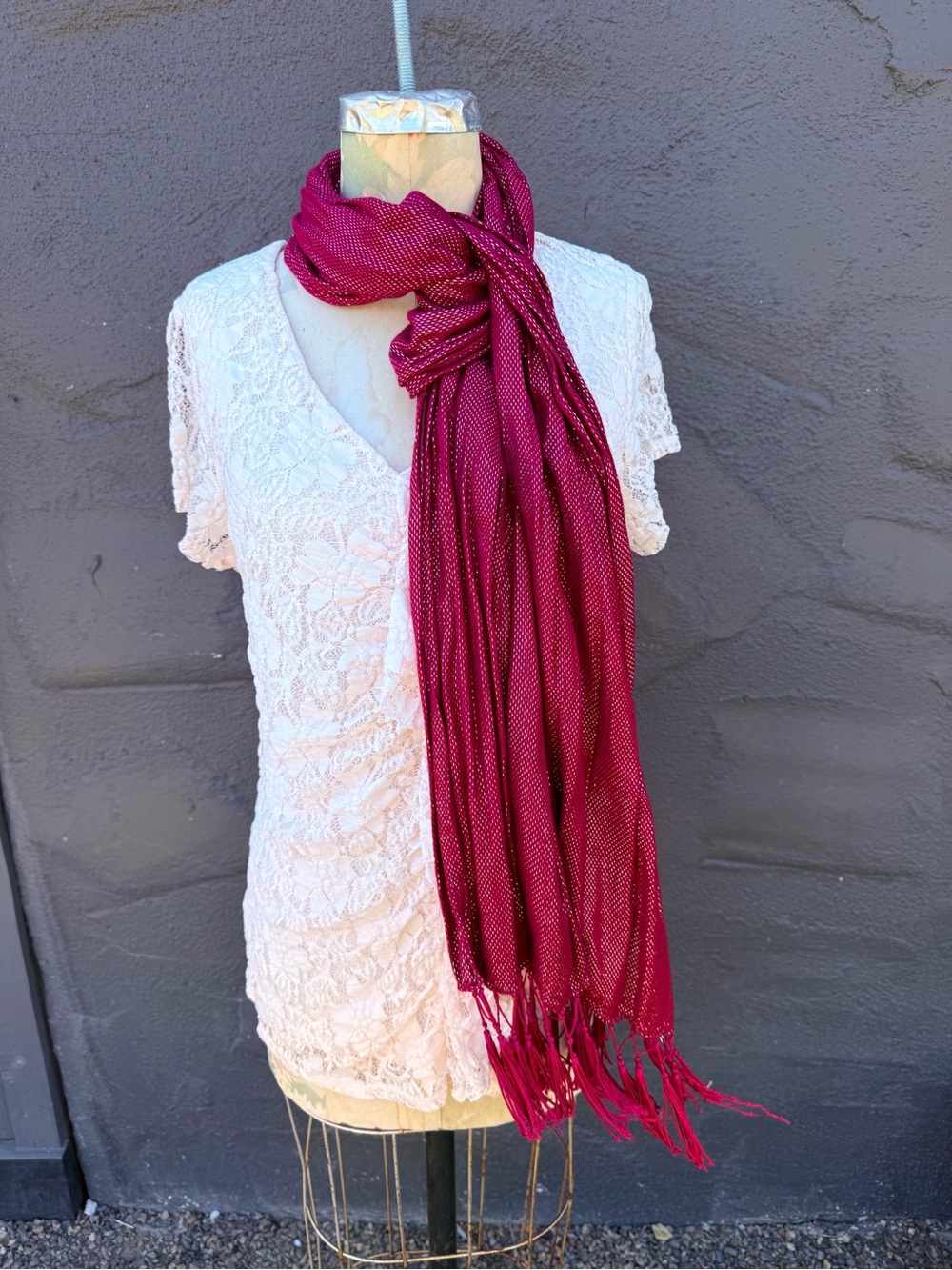 Luxurious Cejon Metallic Scarves Women's Accessory- Set of 2